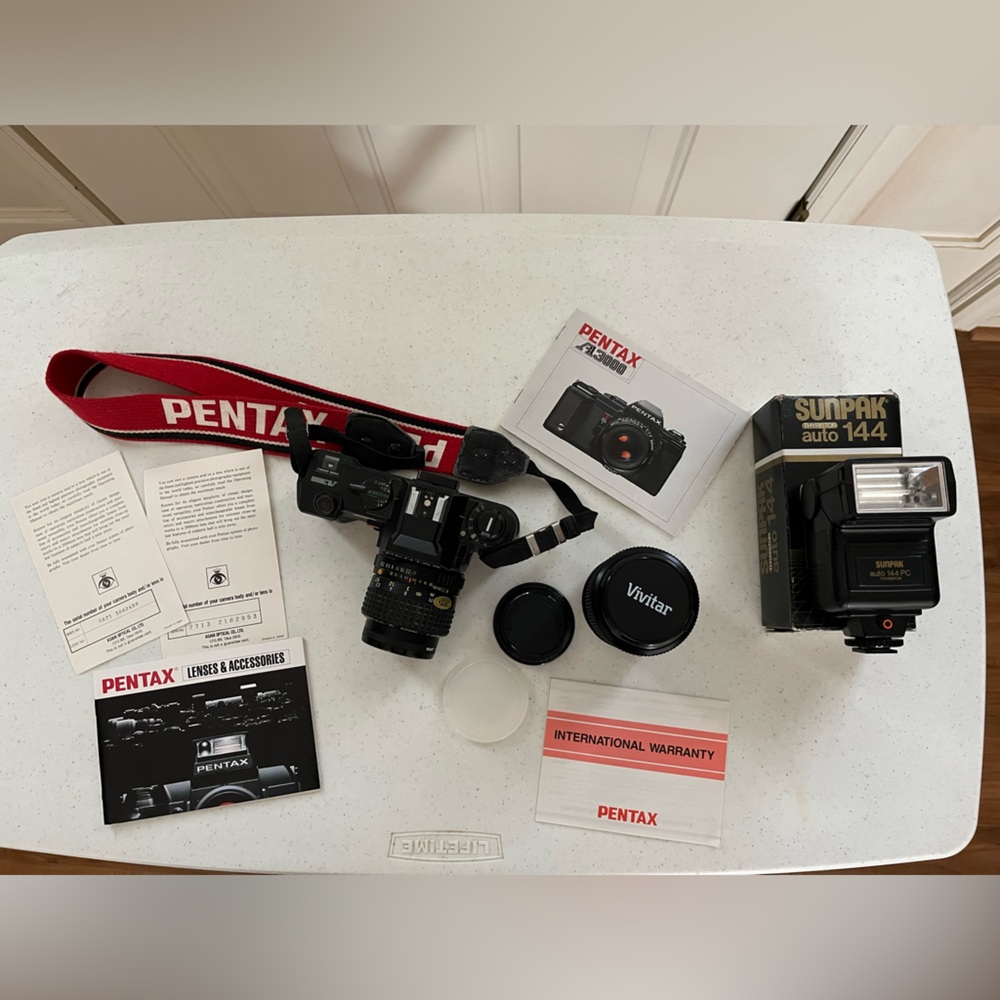 Pentax Black A3000 Camera with extras